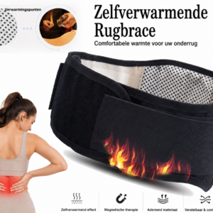 Medifitmode® Luxe Magnetische Rugbrace – Warmteondersteuning & Verstelbare Lendensteun – Ademend Design – Zwart